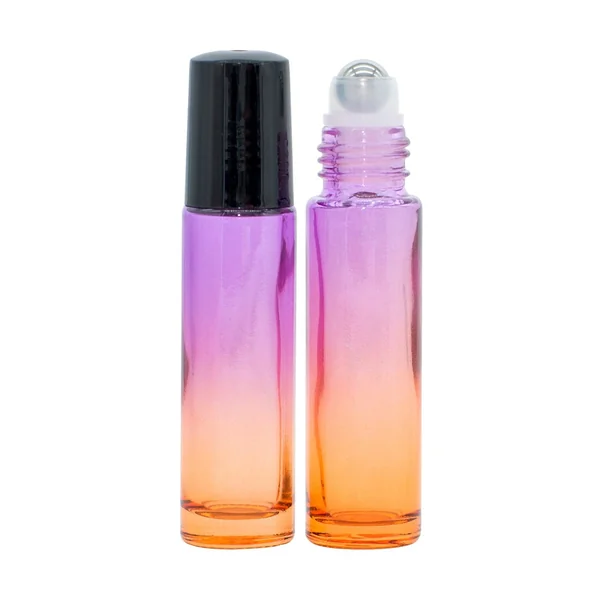 Roll On Flasche 10 ml Violett/Orange Glas Ätherische Öle Set 2er - B2B